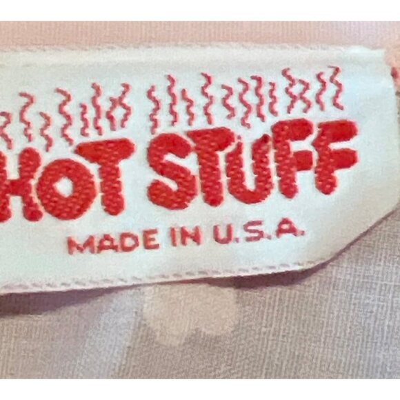 Vintage Hot Stuff Pink Heart Button-Up Shirt Size Made In USA Cotton Blend 1XL - Picture 2 of 7